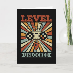 Level 9 freigeschaltet Videospieler Geburtstag Karte