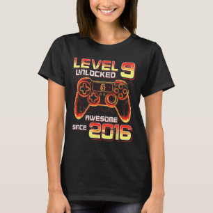 Level 9 freigeschaltet Videospielparty 9. Geburtst T-Shirt