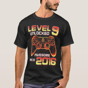 Level 9 freigeschaltet Videospielparty 9. Geburtst T-Shirt