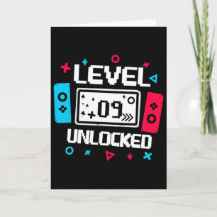 Level 9 freigeschalteter Gamer - 9. Geburtstagsges Karte