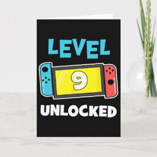 Level 9 freigeschalteter Gamer 9. Geburtstagsgesch Karte