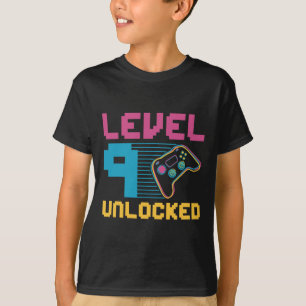 Level 9 freigeschaltetes Gaming-Geburtstag 1 T-Shirt