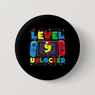 Level 9 freigeschaltetes Geschenk zum 9. Geburtsta Button