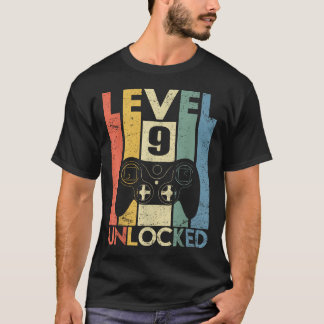 Level 9 Freigeschaltetes Lustiges Video-Spieler-9. T-Shirt
