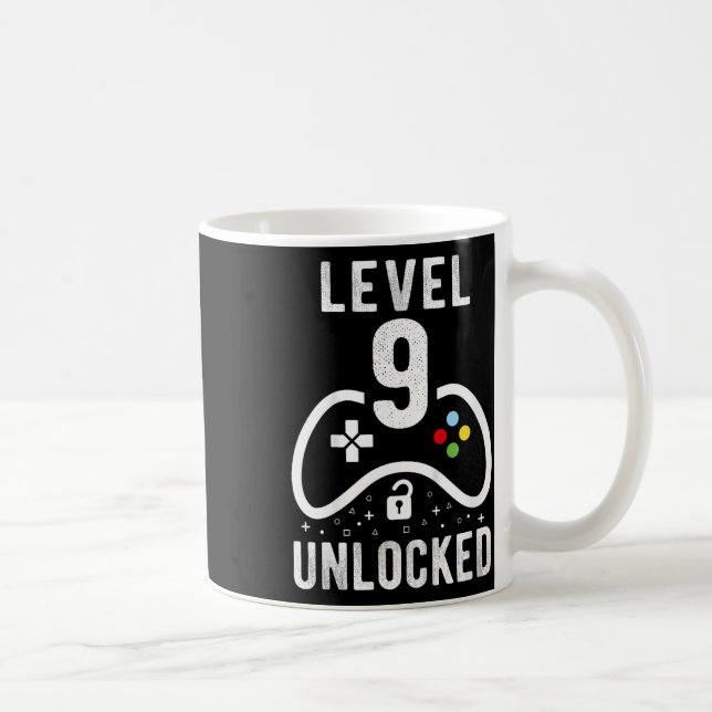 Level 9 freigeschaltetes Videospiel 9. Geburtstags Kaffeetasse (Rechts)