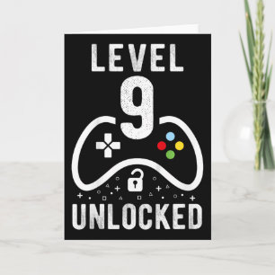 Level 9 freigeschaltetes Videospiel 9. Geburtstags Karte