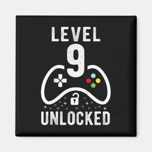 Level 9 freigeschaltetes Videospiel 9. Geburtstags Magnet