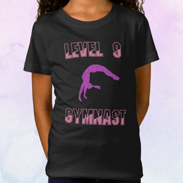 Level 9 Gymnastik Rosa und Lila Sparkass T - Shirt (Von Creator hochgeladen)