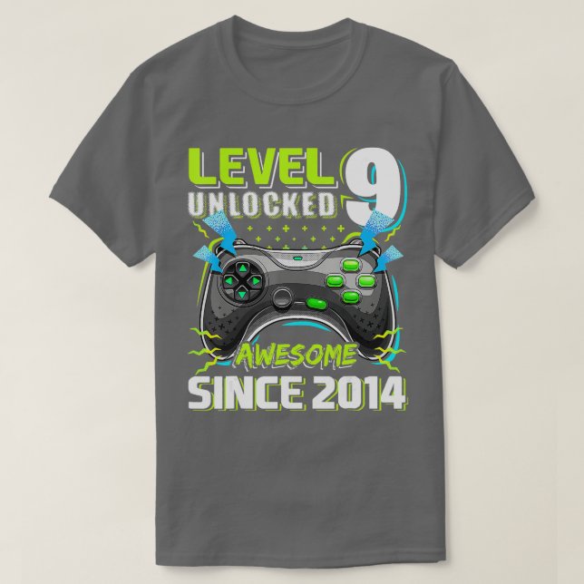 Level 9 Unlock Phantastisch 2014 Videospiel 9. Geb T-Shirt (Design vorne)