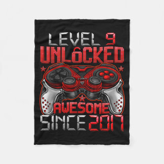 Level 9 Unlocked 9 Year Old For Boys 9th Birthday Fleecedecke