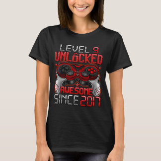 Level 9 Unlocked 9 Year Old For Boys 9th Birthday T-Shirt