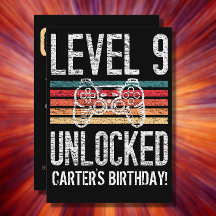 Level 9 Unlocked 9th Birthday Personalized