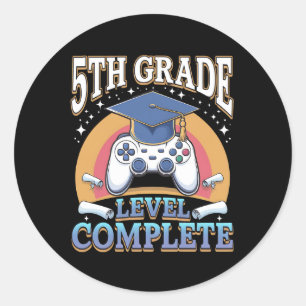 Level Abschluss Gaming Gamer Runder Aufkleber