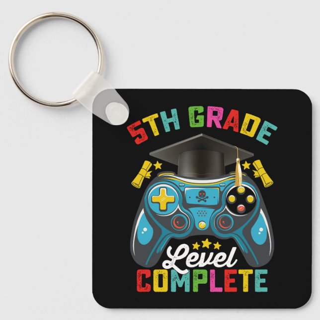 Level Abschluss Gaming Gamer Schlüsselanhänger (Vorderseite)