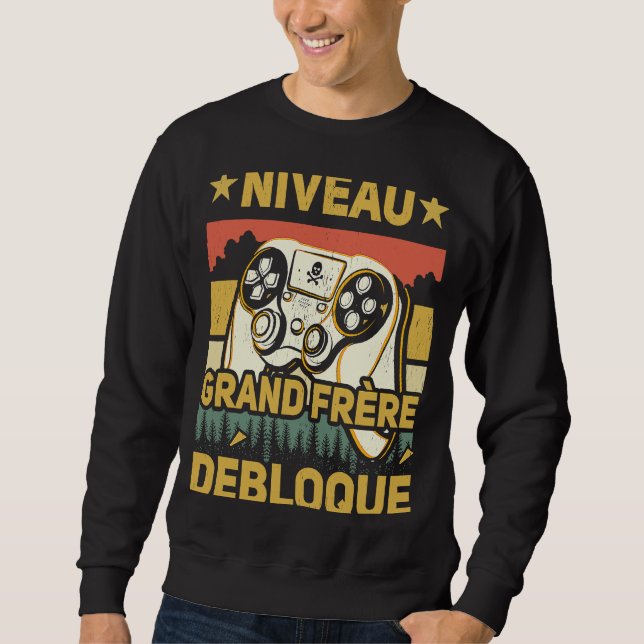 Level Big Brother Unlocking Gamer Brother Sweatshirt (Vorderseite)