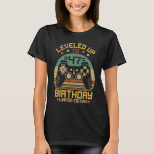 Level Bis zu 47 Retro 47. Geburtstag Gamer Decor B T-Shirt