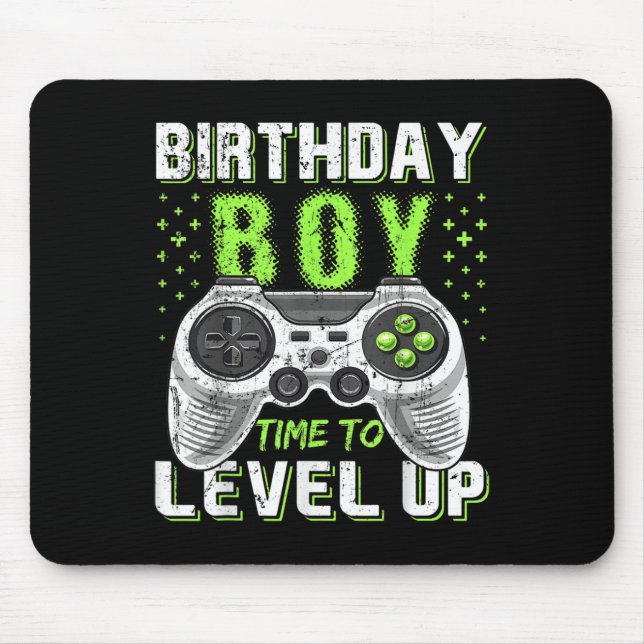 Level Clic Up Birthday Boy Video Game Kinder Mädch Mousepad (Vorne)