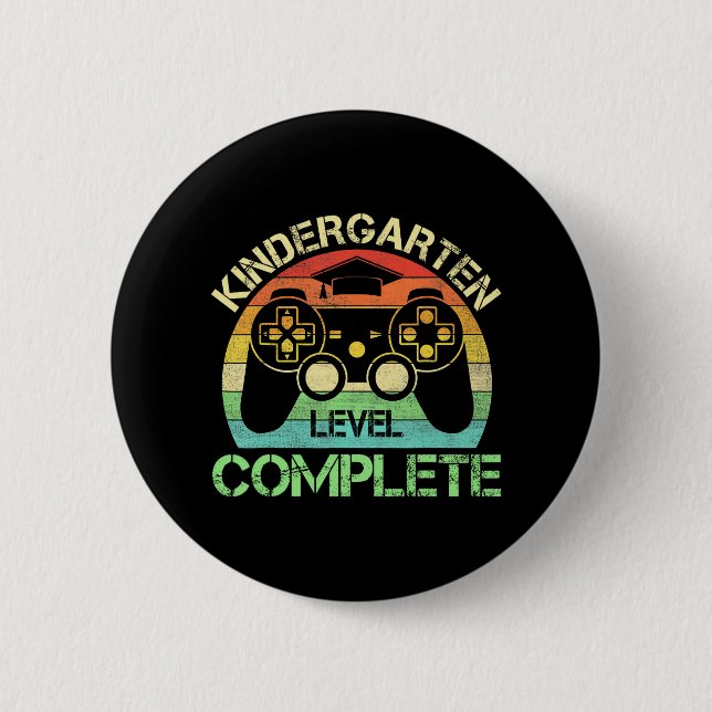 Level Complete Gaming Boy Letzten Schultag Button (Vorderseite)