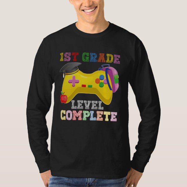 Level Complete Happy Last Day Of 1st Grade Graduat T-Shirt (Vorderseite)