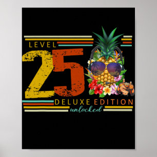 Level freigeschaltet 25. Geburtstag 25 Jahre Gamin Poster