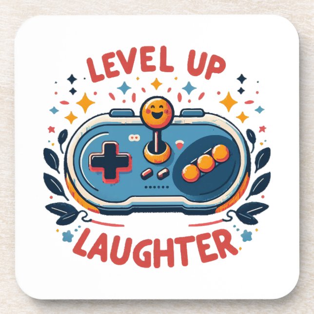 Level Lachen Getränkeuntersetzer (Vorderseite)