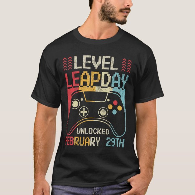 Level Leap Day Entsperrt Video Game Controller Gam T-Shirt (Vorderseite)
