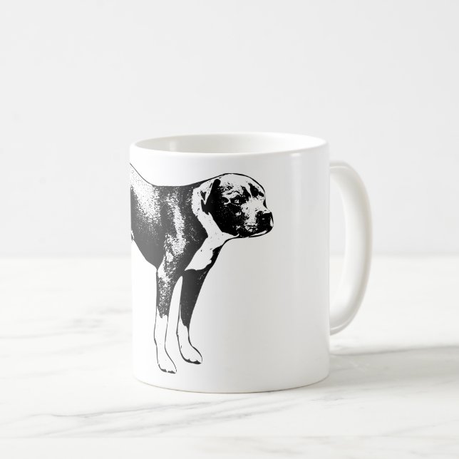Level-Look - Dunkle Hundeseite Blickwinkel Kaffeetasse (VorderseiteRechts)