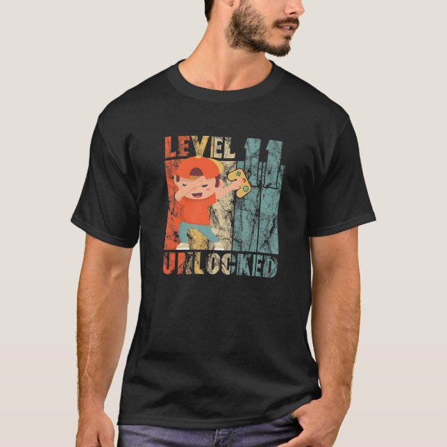 Level Unlock-11th Birthday Boy Dabbing Video Gam T-Shirt (Vorderseite)