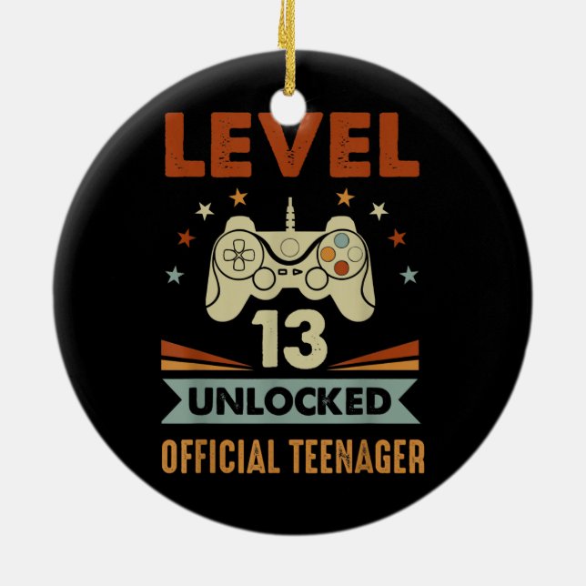 Level unlock offiziell Teenager Keramik Ornament (Hinten)