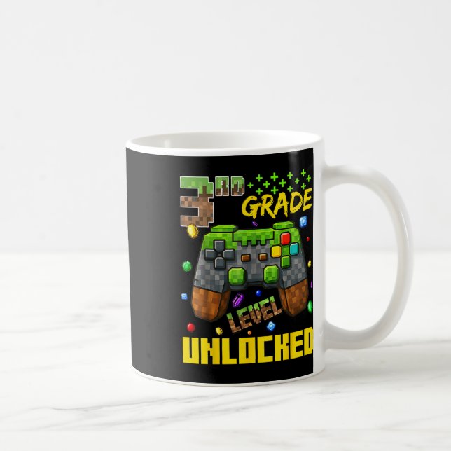 Level Unlocked Gamer Tee For Third Grade Boys  Kaffeetasse (Rechts)
