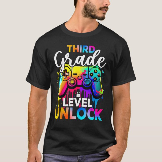 Level Unlocking Third Grade Video Gamer 3. Klasse  T-Shirt (Vorderseite)