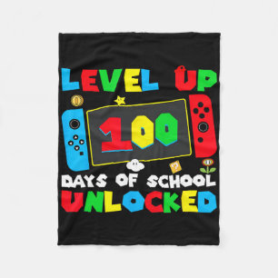 Level Up 100 Tage Schule Freigeschaltet Gamer Vide Fleecedecke