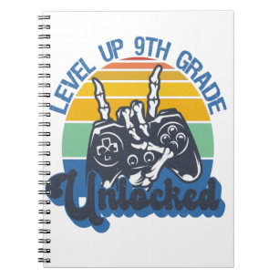 Level Up 9th Grade Unlocked Gaming Back To School Notizblock