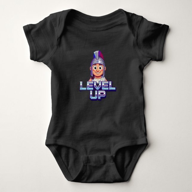 "Level Up!" Baby-Body - Gamer-Baby Baby Strampler (Vorderseite)