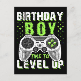 Level Up Birthday Boy Video Game Begleitkarte