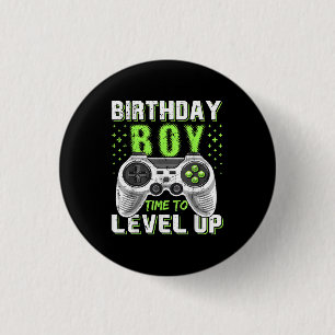 Level Up Birthday Boy Video Game Button