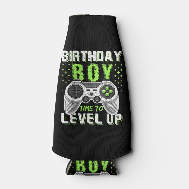 Level Up Birthday Boy Video Game Flaschenkühler (Vorderseite)