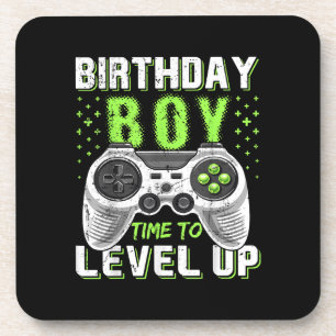 Level Up Birthday Boy Video Game Getränkeuntersetzer