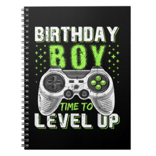 Level Up Birthday Boy Video Game Notizblock