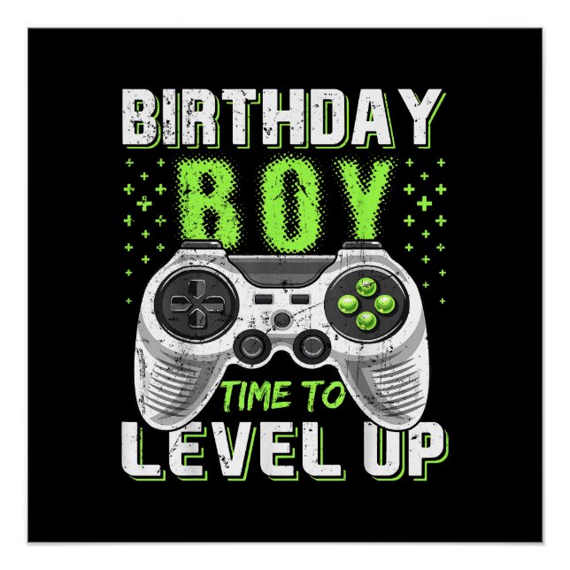 Level Up Birthday Boy Video Game Poster (Vorderseite)