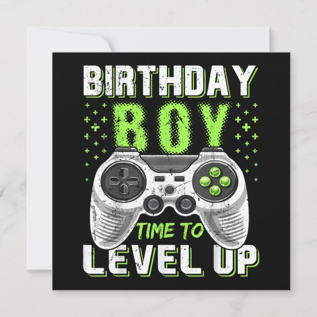 Level Up Birthday Boy Video Game Save The Date (Vorderseite)