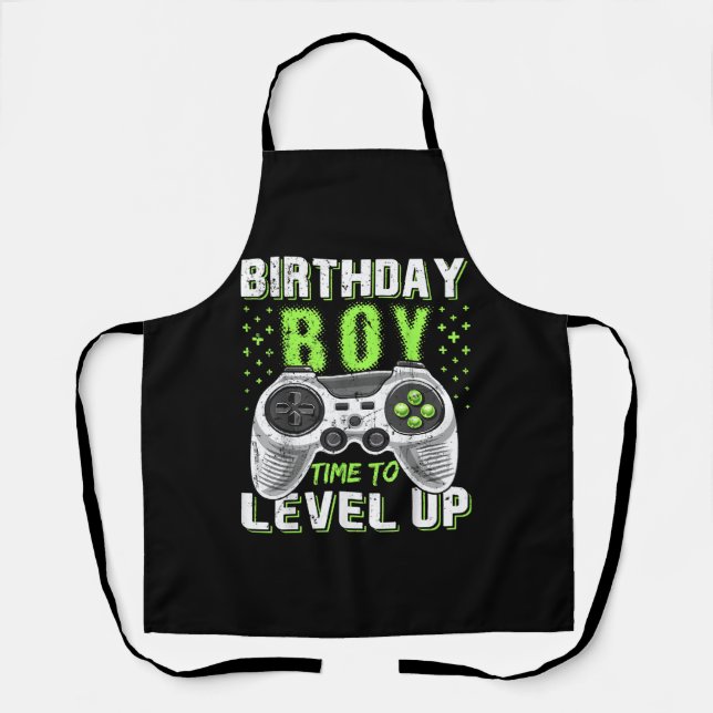 Level Up Birthday Boy Video Game Schürze (Vorderseite)
