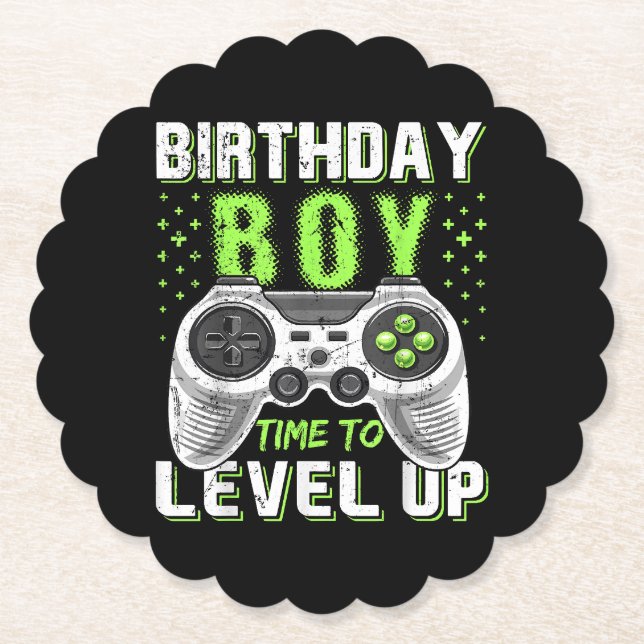 Level Up Birthday Boy Video Game Untersetzer (Vorderseite)