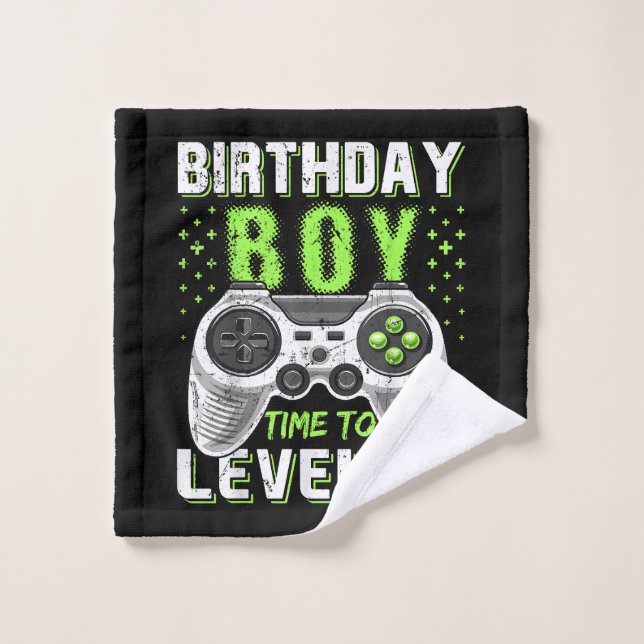 Level Up Birthday Boy Video Game Waschlappen (Waschlappen)