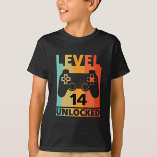 Level up Custom Funny Gamer Kids Teen Birthday Boy T-Shirt