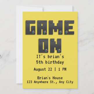 Level Up! Epic Video Game Birthday Einladung