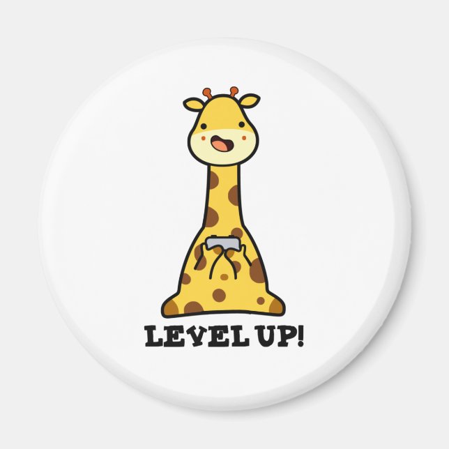 Level Up Funny Giraffe Pub Magnet (Vorne)