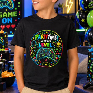 Level Up Gamer 10. Geburtstagsjunge Party T-Shirt