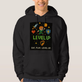 Level Up Gamer Men’s Hoodie – Retro Pixel Style
