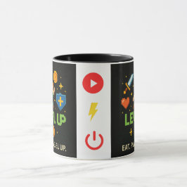 Level Up Gamer Mug – Retro Pixel Gaming Cup Tasse